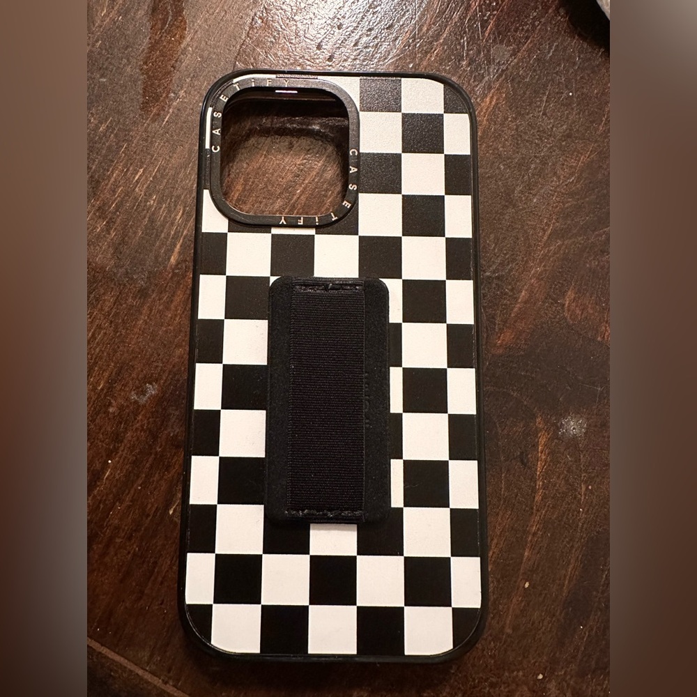 Casetify Black and White Checkered Phone Case